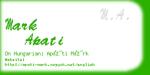 mark apati business card